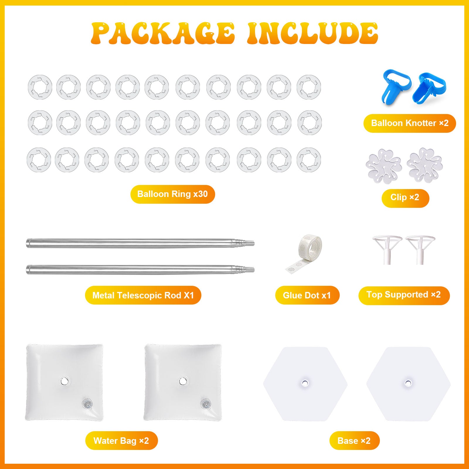 IDAODAN 2 Set Balloon Column Kit for Kids, Balloon Column Stand with Base, 6.5ft Height Balloon Tower Stand for Wedding Baby Shower Birthday Party Event Decorations