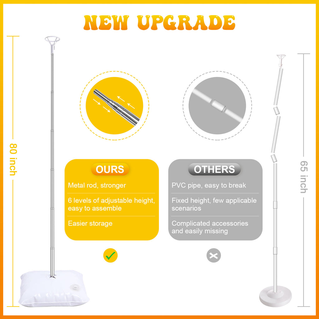 IDAODAN 2 Set Balloon Column Kit for Kids, Balloon Column Stand with Base, 6.5ft Height Balloon Tower Stand for Wedding Baby Shower Birthday Party Event Decorations