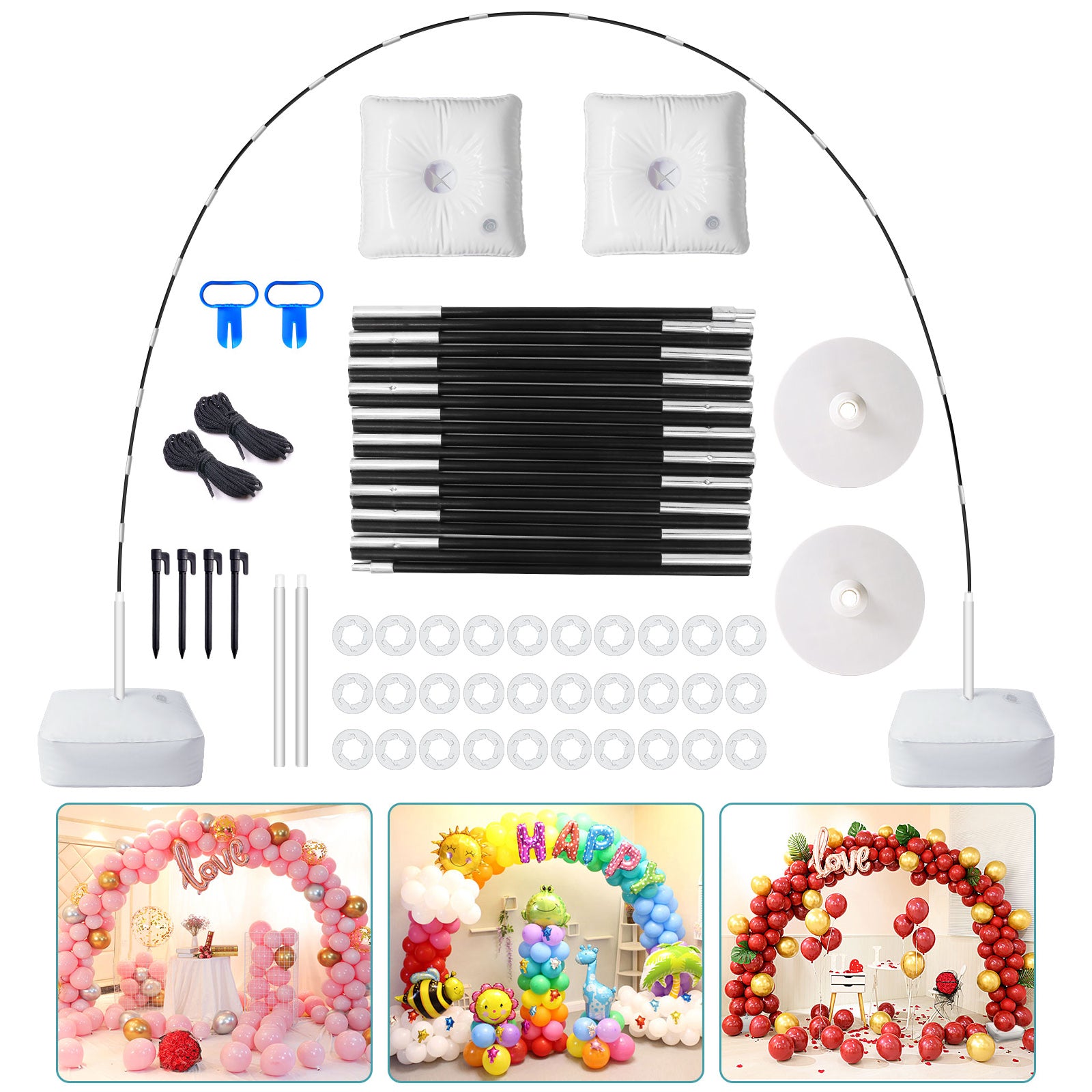 IDAODAN Balloon Arch Kit, Balloon Arch Stand with Base, Adjustable Wide Garland Arch for Wedding Baby Shower Birthday Party Supplies Decorations