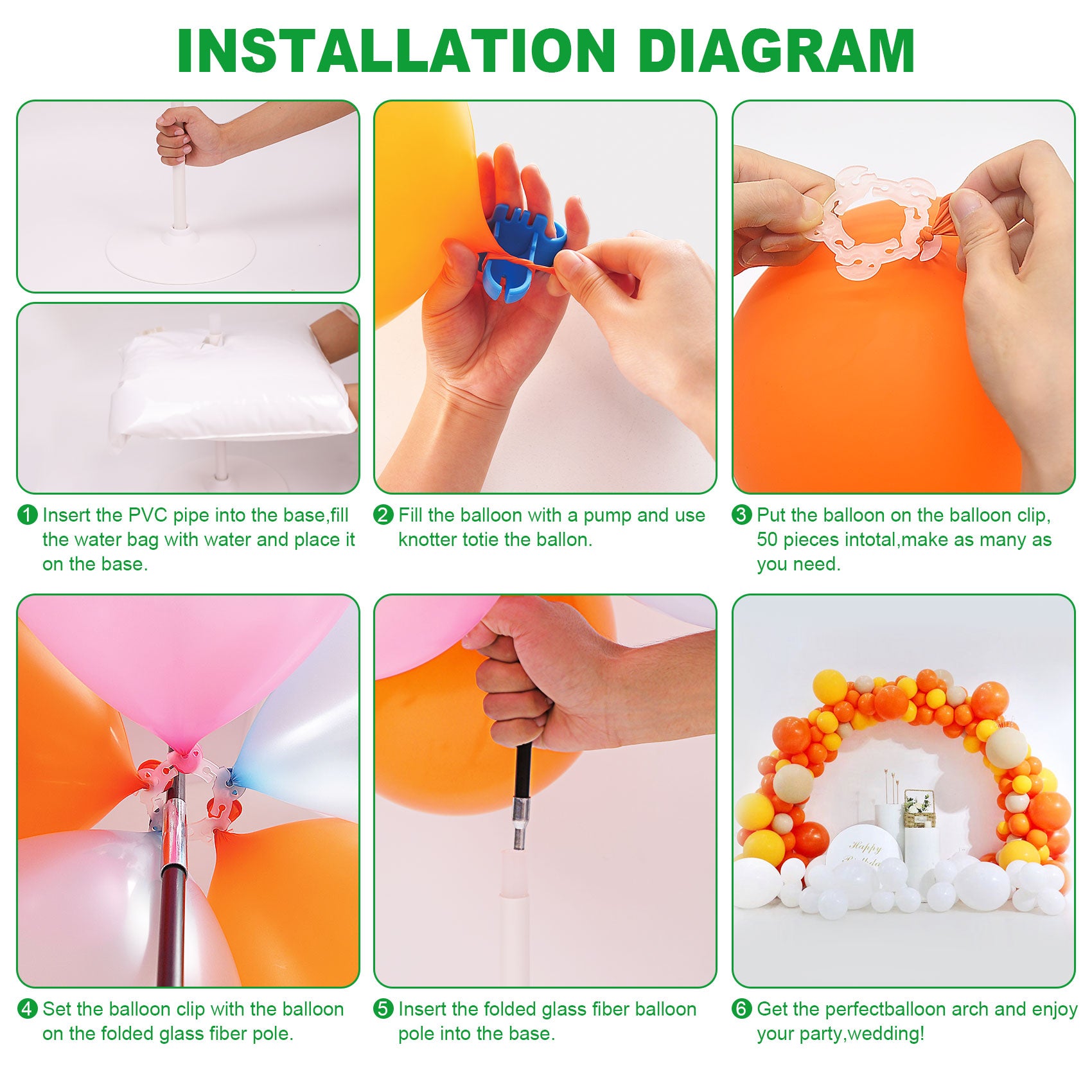 IDAODAN Balloon Arch Kit, Balloon Arch Stand with Base, Adjustable Wide Garland Arch for Wedding Baby Shower Birthday Party Supplies Decorations